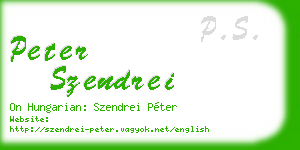 peter szendrei business card